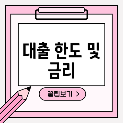 대출 한도 및 금리