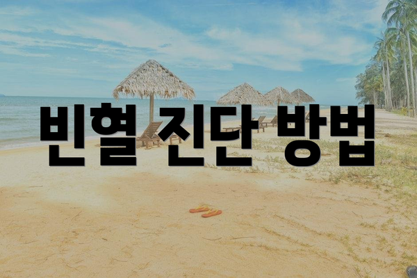 빈혈 진단 방법