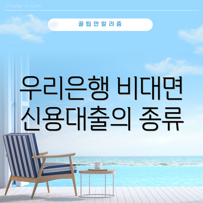 우리은행 비대면 신용대출의 종류