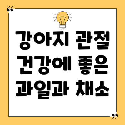 강아지 관절 건강에 좋은 과일과 채소