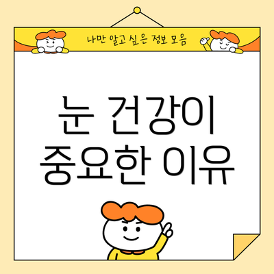 눈 건강이 중요한 이유
