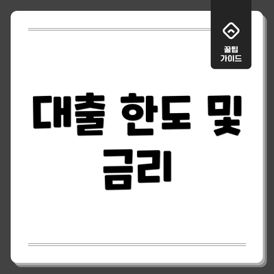 대출 한도 및 금리