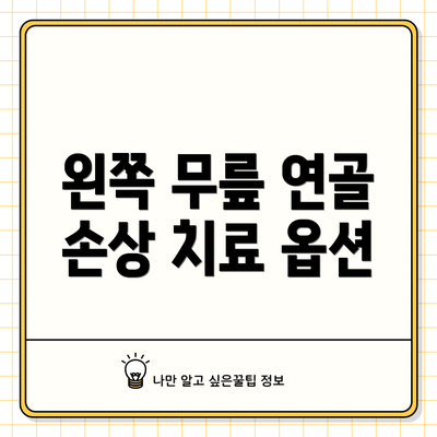 왼쪽 무릎 연골 손상 치료 옵션