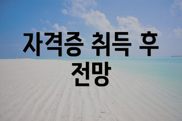 자격증 취득 후 전망