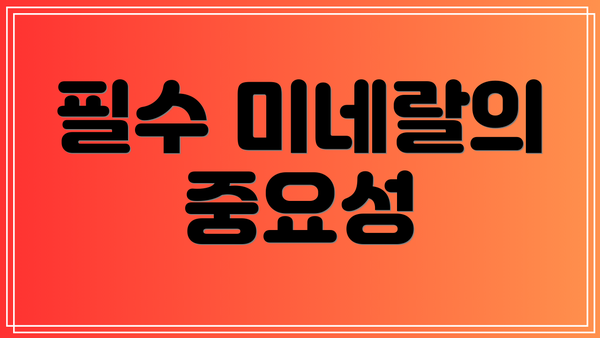 필수 미네랄의 중요성