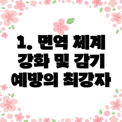 1. 면역 체계 강화 및 감기 예방의 최강자