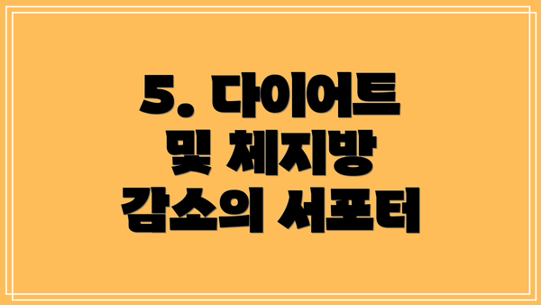 5. 다이어트 및 체지방 감소의 서포터