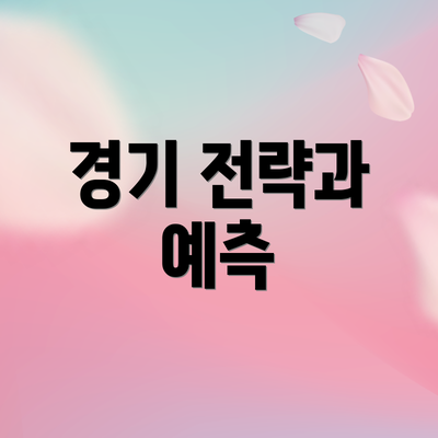 경기 전략과 예측