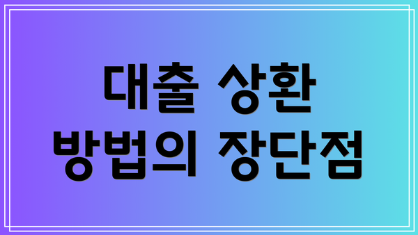 대출 상환 방법의 장단점