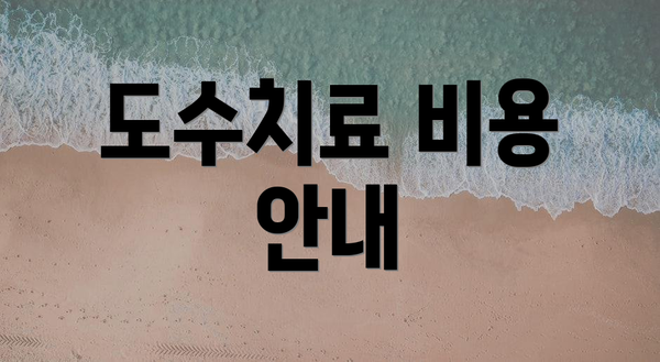 도수치료 비용 안내
