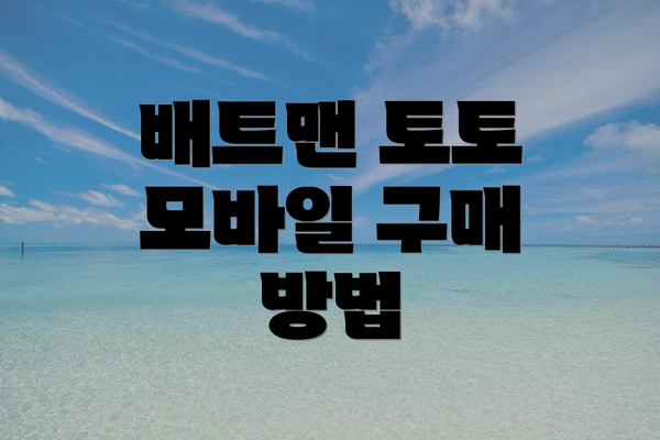 배트맨 토토 모바일 구매 방법