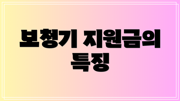 보청기 지원금의 특징