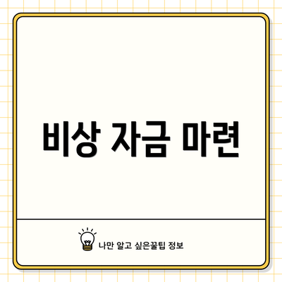 비상 자금 마련