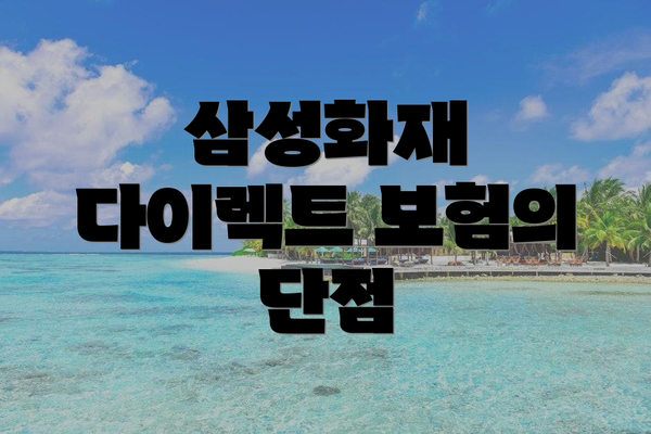 삼성화재 다이렉트 보험의 단점
