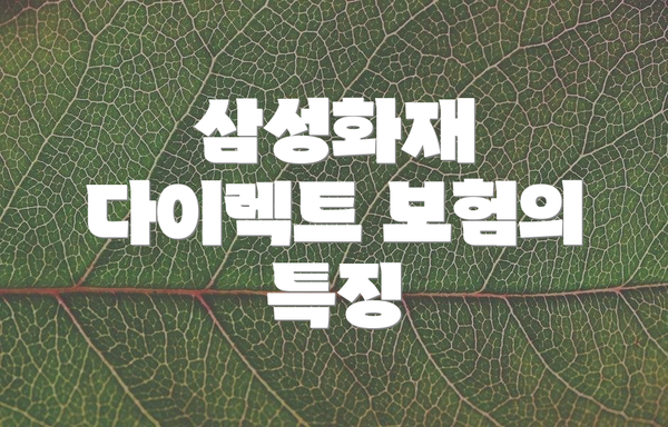 삼성화재 다이렉트 보험의 특징