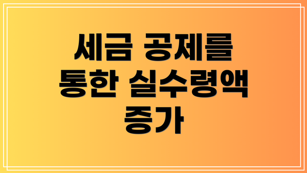 세금 공제를 통한 실수령액 증가