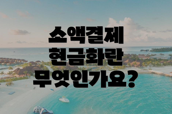 소액결제 현금화란 무엇인가요?