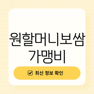 원할머니보쌈 가맹비