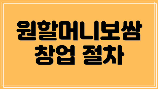 원할머니보쌈 창업 절차