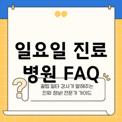 일요일 진료 병원 FAQ