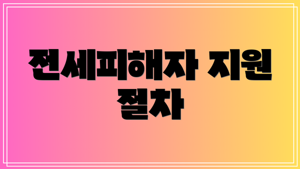 전세피해자 지원 절차