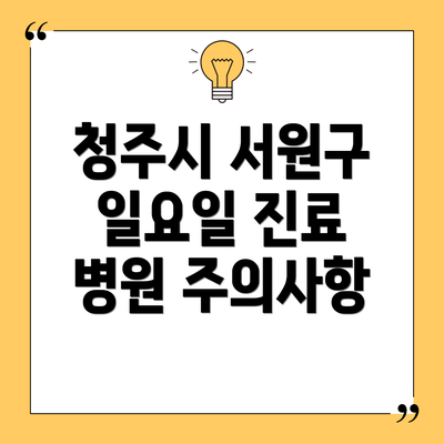 청주시 서원구 일요일 진료 병원 리스트