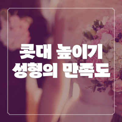 콧대 높이기 성형의 만족도