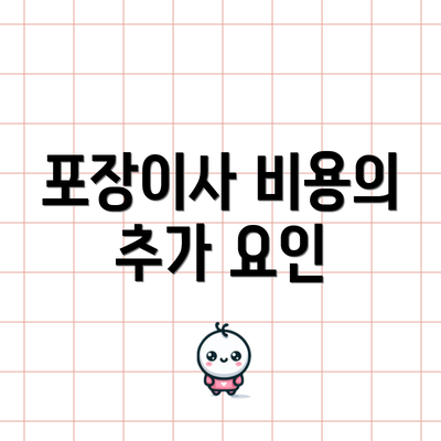 포장이사 비용의 추가 요인