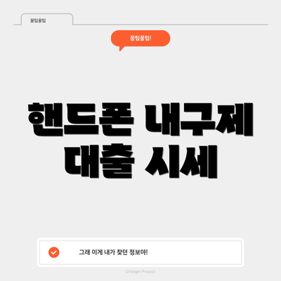핸드폰 내구제 대출 시세