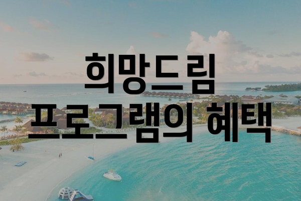 희망드림 프로그램의 혜택