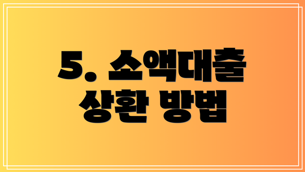 5. 소액대출 상환 방법