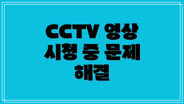 CCTV 영상 시청 중 문제 해결
