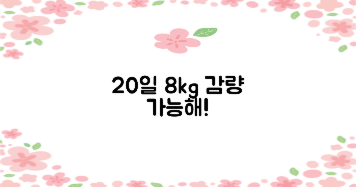20일 8kg 감량, 현실적인 가능성과 핵심 전략