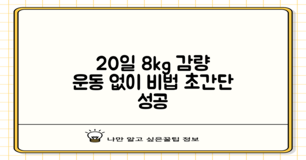 운동 없이도 가능한 핵심 비법: 20일 만에 8kg 감량 성공하는 비결