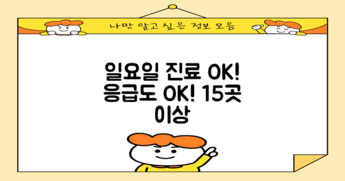 15곳 이상 일요일 진료, 응급 상황에도 안심!