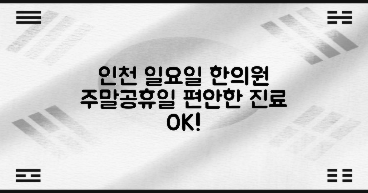 인천 일요일 한의원: 주말·공휴일에도 편안한 진료를 찾으세요