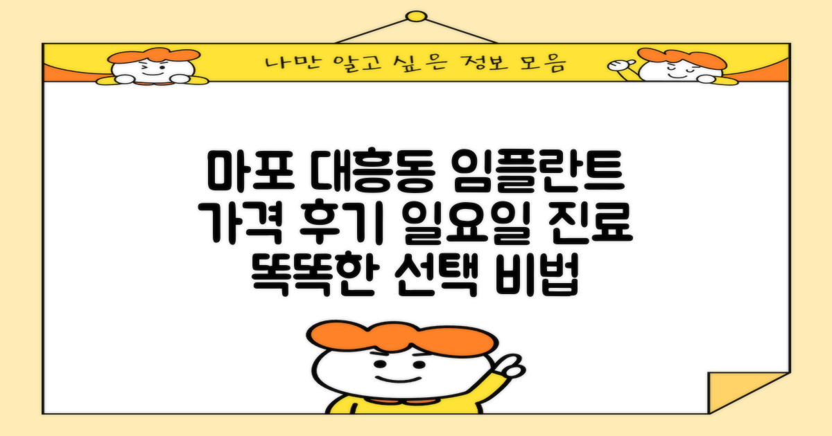 마포 대흥동 임플란트: 똑똑하게 선택하는 방법 (가격, 후기, 일요일 진료까지!)