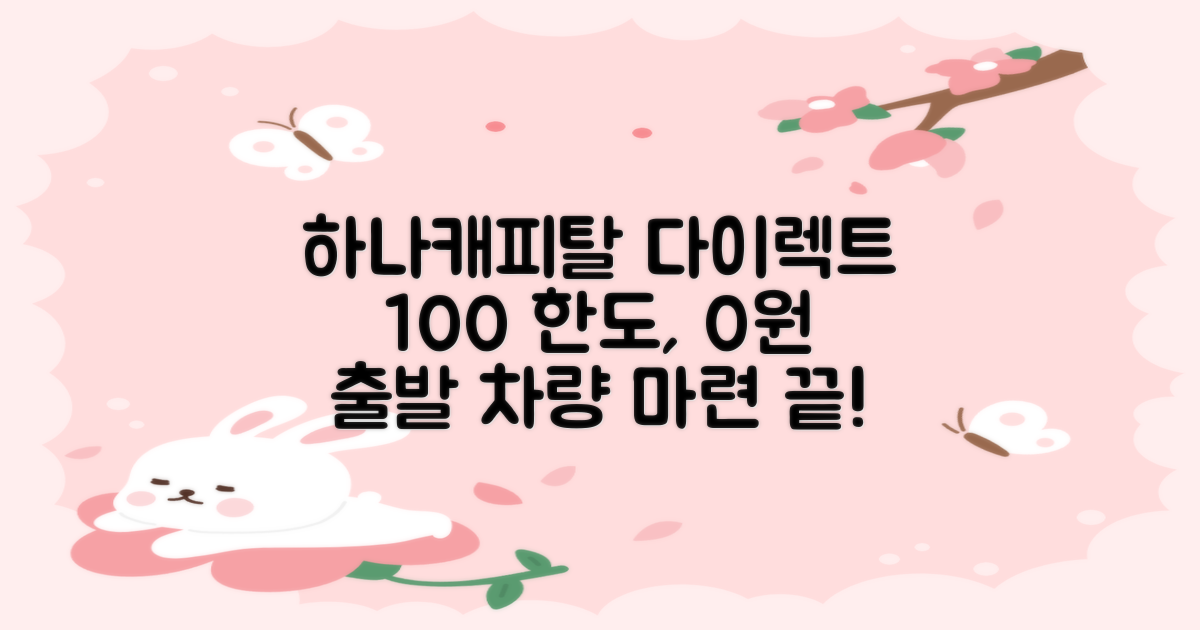 하나캐피탈 다이렉트: 100% 한도, 0% 초기 비용으로 차량 마련 가이드